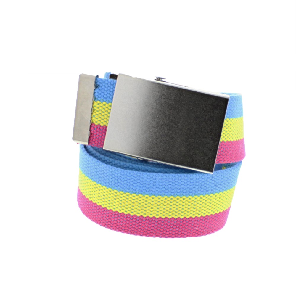Zac's Alter Ego - Pansexual Webbing Canvas belt - Multicolours